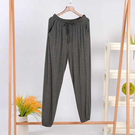 

Summer Thin Men s Pajama Pant Cotton Jersey Knit Comfy Soft Lounge Sleep Pants Dark Gray L Size