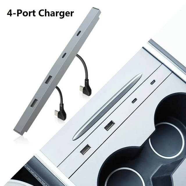 Car USB Shunt Hub For Tesla Model Y Model 3 2021 2022 2023 Accessories Docking Station Autoparts 27 W Quick Charger Car Adapter