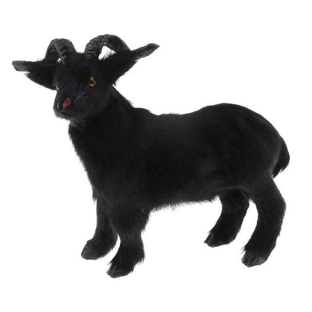 Esculturas de cabra de peluche perfke Miniaturas de cordero 17cm Juguete de simulación de cabra