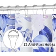thumbnail image 3 of Green Eucalyptus Shower Curtains for Bathroom Spring Plant Watercolor Leaf and Floral Shower Curtain Set with Hooks Slub Textured Fabric Water Repellent Bathroom Decor 72x72, 3 of 6