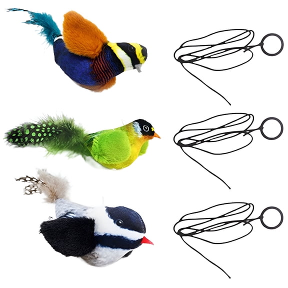 BESTSKY 3Pcs Flapping Bird Cat Toy,Eco-Friendly Feathers Cat Bird Toy Flapping,Sturdy Design Bird Cat Toy,Style1