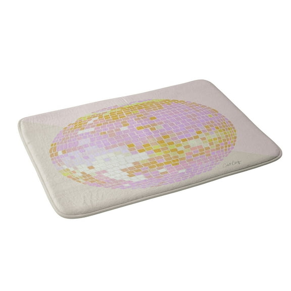 Society6 Cat Coquillette Disco Ball Peach Bath Mat 34" x 21"