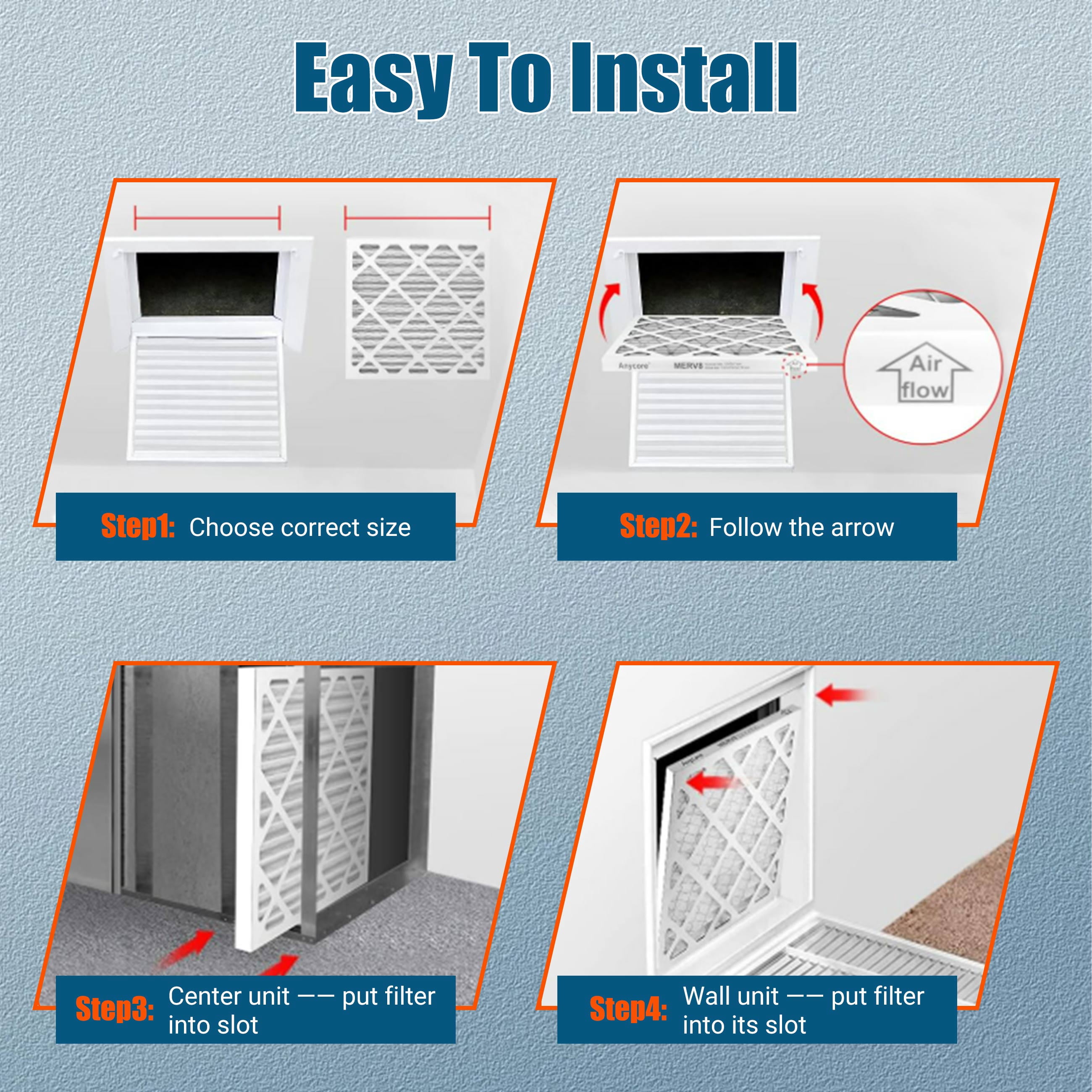 SUIXINEYI MERV11 14X20X1 HVAC Pleated Furnace Air Cleaning Filter,Air Conditioner Filter for Dust Reduction,6 Filters