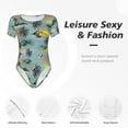 thumbnail image 4 of Fotbe Hawaiian Style Body de Mujer con Cuello Redondo y Mangas Cortas, Sin Mangas Ajustado, Suave, Cómodo y Básico-Medium, 4 of 7