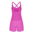thumbnail image 4 of Wiyuqeen Women's Hollow Out Workout Rompers Spaghetti Strap Sleeveless Overalls Jumpsuits Shorts One Piece Outfits Running Exercise Gym Yoga Clothes, 4 of 5