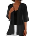 thumbnail image 3 of Noric Women's Open Front Mid Length Sheer Cover Up 3/4 Sleeve Lightweight Layering Loose Casual Summer Beach Daily Vacation Outerwear, 3 of 8
