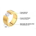 thumbnail image 5 of Wedding Band Ring for Men or Women 8mm Wide Gold Stainless Steel 1 Ct Cz Ginger Lyne Collection, 5 of 5