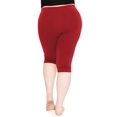 thumbnail image 3 of Stretch Is Comfort Women's Polyester Plus Size Knee Length Leggings Red 3X, 3 of 6