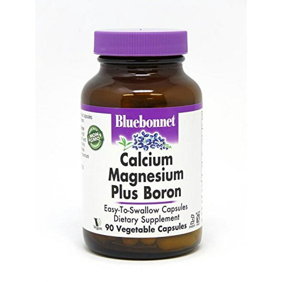 Bluebonnet Nutrition Calcium Magnesium Plus Boron Vegetarian Capsules, 90 Count