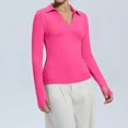 thumbnail image 6 of Kamentoy Women's V Neck Polo Shirts Long Sleeve Collared Business Fall Tunic Tops, Casual Ladies Polo, Knit Tee, Trendy Work Outfits, Golf Shirts, 6 of 8