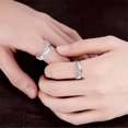 thumbnail image 4 of ZTTD Fashion Silver Plated Zircon Promise Rings For Couples Friend Cute Love Jewelry Gift for Him Her Women Men Boyfriend Girlfriend Size Adjustable, 4 of 9