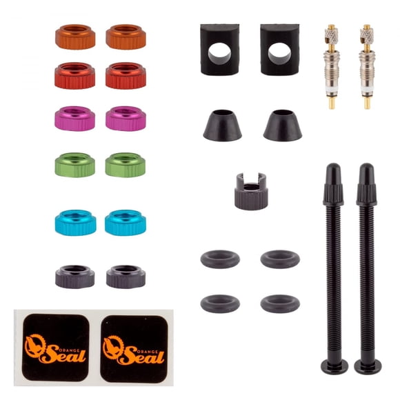 Vástagos de válvula Versa con sello NARANJA de 60 mm - Par