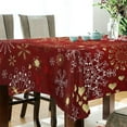 thumbnail image 3 of Christmas Red Tablecloth,Red Gold Snowflakes Rectangle Modern Table Linen Cloth Cover for Xmas Kitchen Dining Room Party Home Decor,60x120, 3 of 7