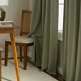 thumbnail image 3 of TOWN & COUNTRY LUXE Davos Solid Linen Texture Indoor Curtains, 100% Blackout with Energy Efficient Lining, Back Tab/Rod Pocket Top, 2-Pack Set, Sage Green, 50"x96", 3 of 12