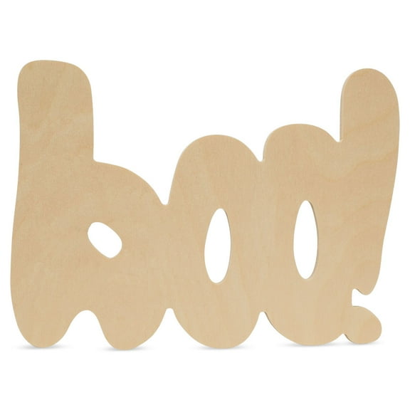 Wood Boo Cutouts 12 x 8-3/4 Inch, Pack of 6 Unfinished Wooden Cutouts for Crafting, and DIY Halloween Décor, by Woodpeckers