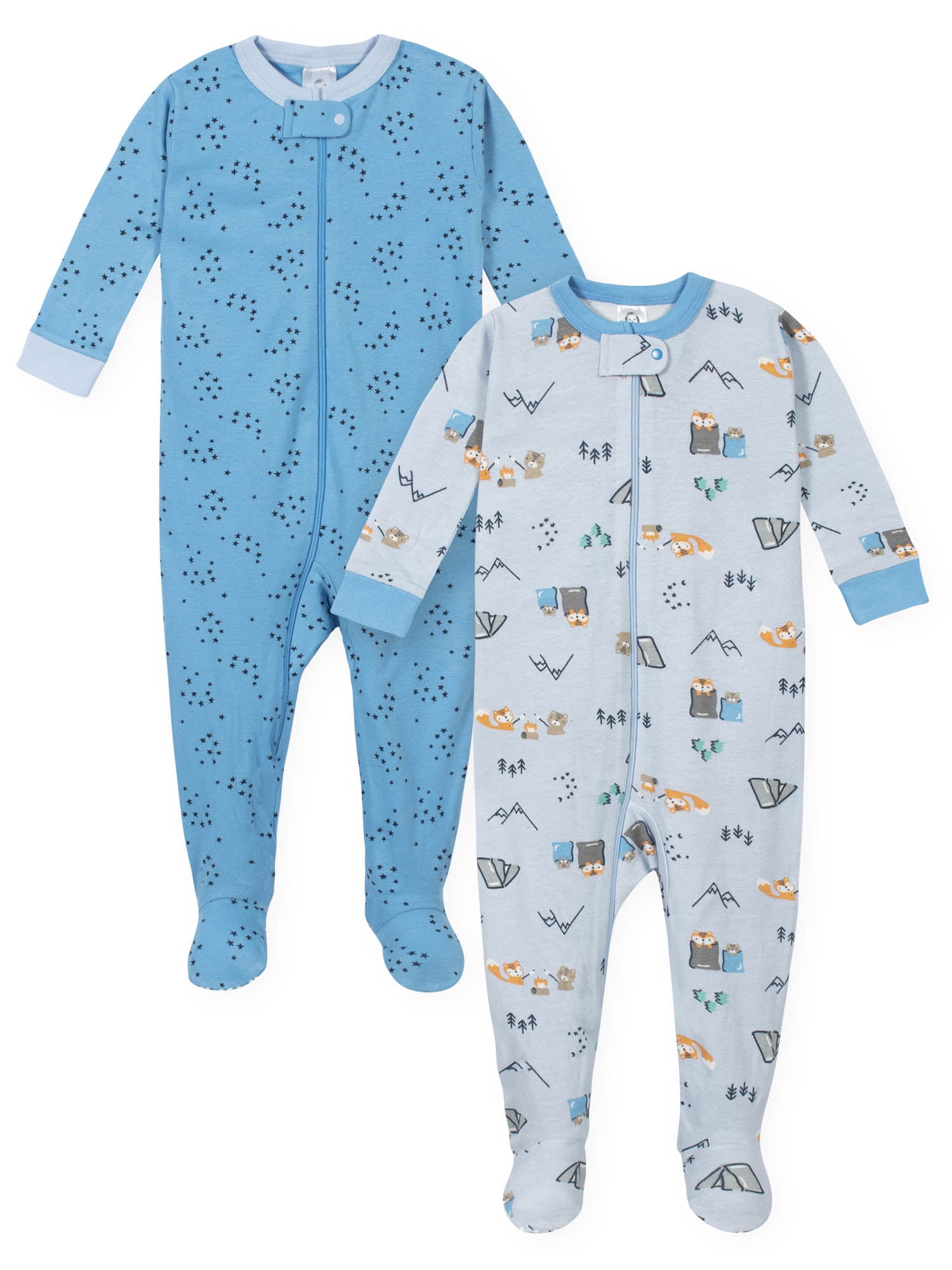 Asher and Olivia Boys 2-Pack Pajama Set Baby Clothes Pjs Sleepers Footless Sleepwear