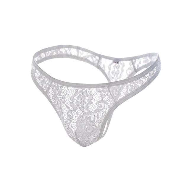 Gibobby Lenceria mujer sexy Día de San Valentín Calzoncillos Pantalones Lencería Calzoncillos Calzoncillos sexy Hombres Ropa interior de encaje de cintura Íntimos(Blanco, XXL)