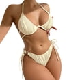 thumbnail image 4 of XIYON Bikini Sets For Women Solid Color Swimsuit Ladies Shorts Halter Two Piece Swimwears Tankinis Set 2026 Summer Beach Wear, 4 of 6