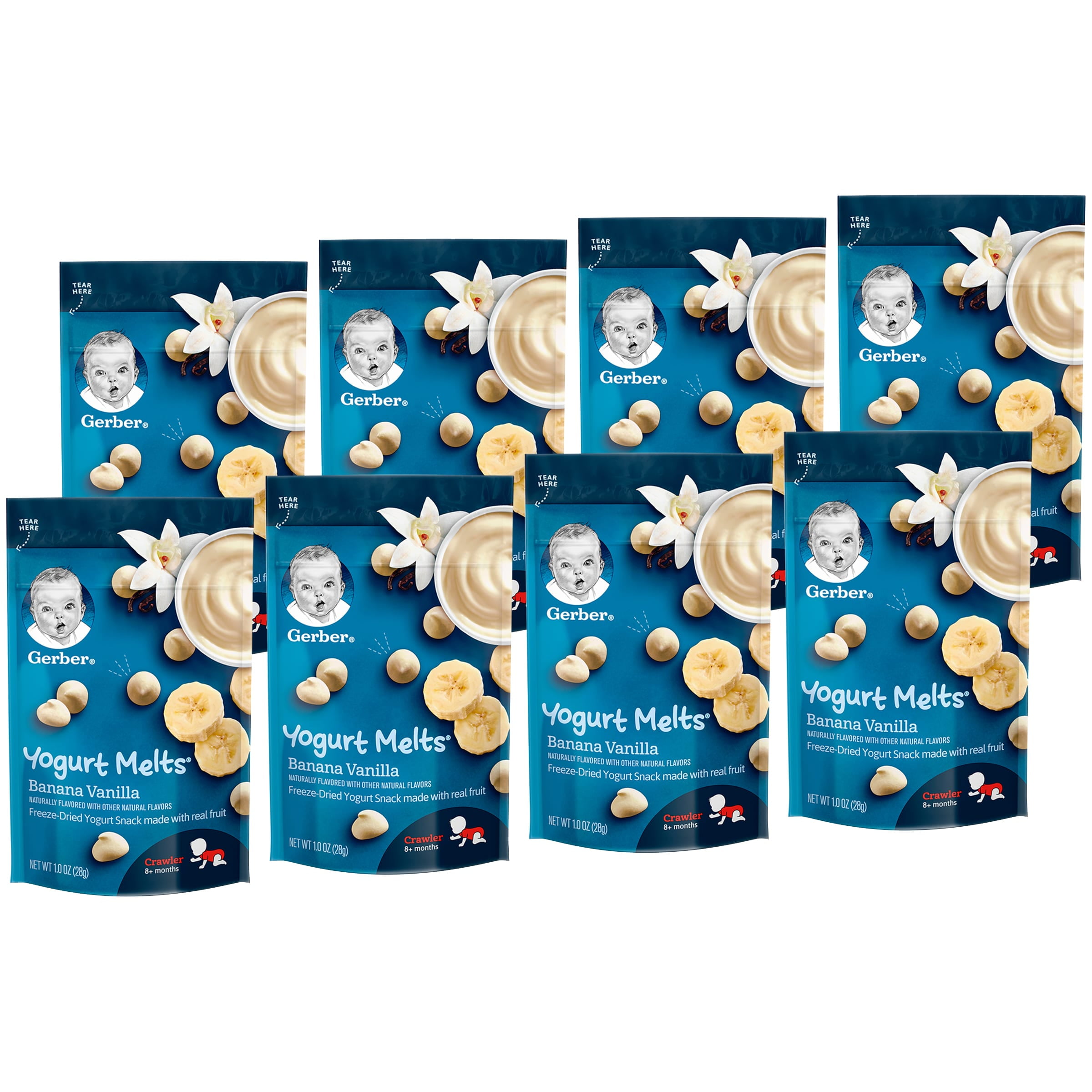 Gerber Yogurt Melts Banana Vanilla Freeze Dried Yogurt & Fruit Snacks
