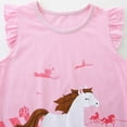 thumbnail image 3 of Hiijoy Toddler Girls Summer Outfits Horse Print Ruffle Tank Top Shorts Set, Sizes 3-4T, 3 of 8