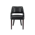 thumbnail image 3 of Guyou Modern Dining Chair Set of 2, Faux Leather Upholstered Armchair Accent Side Chair with Open Back and Wooden Legs, Kitchen Chairs for Dining Room Living Room Kitchen Bedroom, Black, 3 of 12