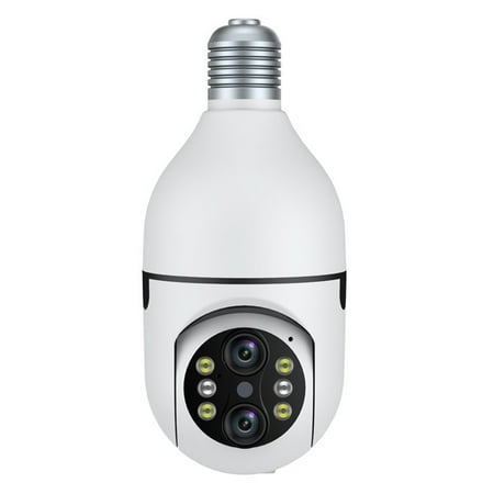 

KQJQS Dual Eyes Wifi Cmaera 2MP WiFi Light Bulb Camera 1080P Pan Tilt Wireless 2.4Ghz E27 Panoramic IP Camera Security Cameras With Vision Human Motion Detection