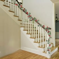 Deeceymbur 69.69in Realistic Red Berry Vines Natural Lifelike Multi Scene Christmas Fireplace Wall Decor