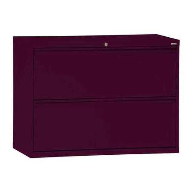 SANDUSKY LF8F30203 30" W 2 Drawer File Burgundy, Letter/Legal