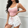 thumbnail image 5 of Bovxnpu Women's Pajamas Set Short Sleeve Crew Neck Top Shorts Pajamas Set Sleepwear Sleepwear, 5 of 7