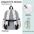 thumbnail image 5 of Unicorn and Cloud White Pattern Backpack for School, Cute School Bag with Adjustable Shoulder Straps and Padded Back, 13.4"x11"x4.7", 5 of 5
