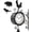 Rooster Bird and Bear, variant on Outdoor Post Clock with Interchangeable Rooster Bird and Bear Accessories, Double-Sided Hanging Farmhouse Iron Clock with Bell for Outdoor Garden Porch and Indoor Decor 13x18