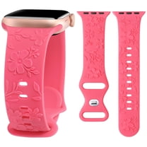 Wearlizer Floral Embossed Band Compatible with Apple Watch Band 38mm 40mm 41mm 42mm 44mm 45mm 49mm Women, Cute Cherry Blossoms Sport Replacement Strap for iWatch Series 9 8 7 6 5 4 3 2 1 SE Ultra 1 2