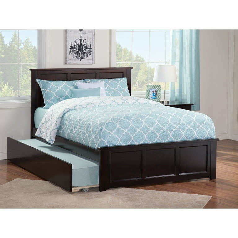 AFI Madison Solid Wood Full Platform Bed with Twin Trundle in Espresso