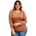 thumbnail image 1 of Blusa acanalada talla extra, modelo 11816 (café) cafe 38, 1 of 5
