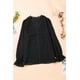 thumbnail image 1 of ABPHQTO Blusa negra elegante con cuello en V y encaje de lunares suizos para mujer, 1 of 5