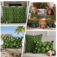 thumbnail image 5 of Green Leaves Outdoor Waterproof Pillow Covers, Spring Abstract Retro Pastoral Plants Decorative Square Throw Pillowcase Sofa Cushion Sham for Patio/Couch/Chair, 18"x18" 2 Pack, 5 of 8