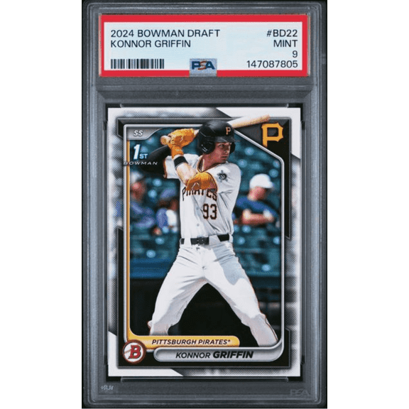 Graded 2024 Topps Bowman Draft Konnor Griffin #BD22 Rookie RC Baseball Card PSA 9 Mint