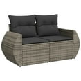 thumbnail image 4 of vidaXL Garden Sofa Set Grey PE rattan Large Water-resistant materials, 4 of 10