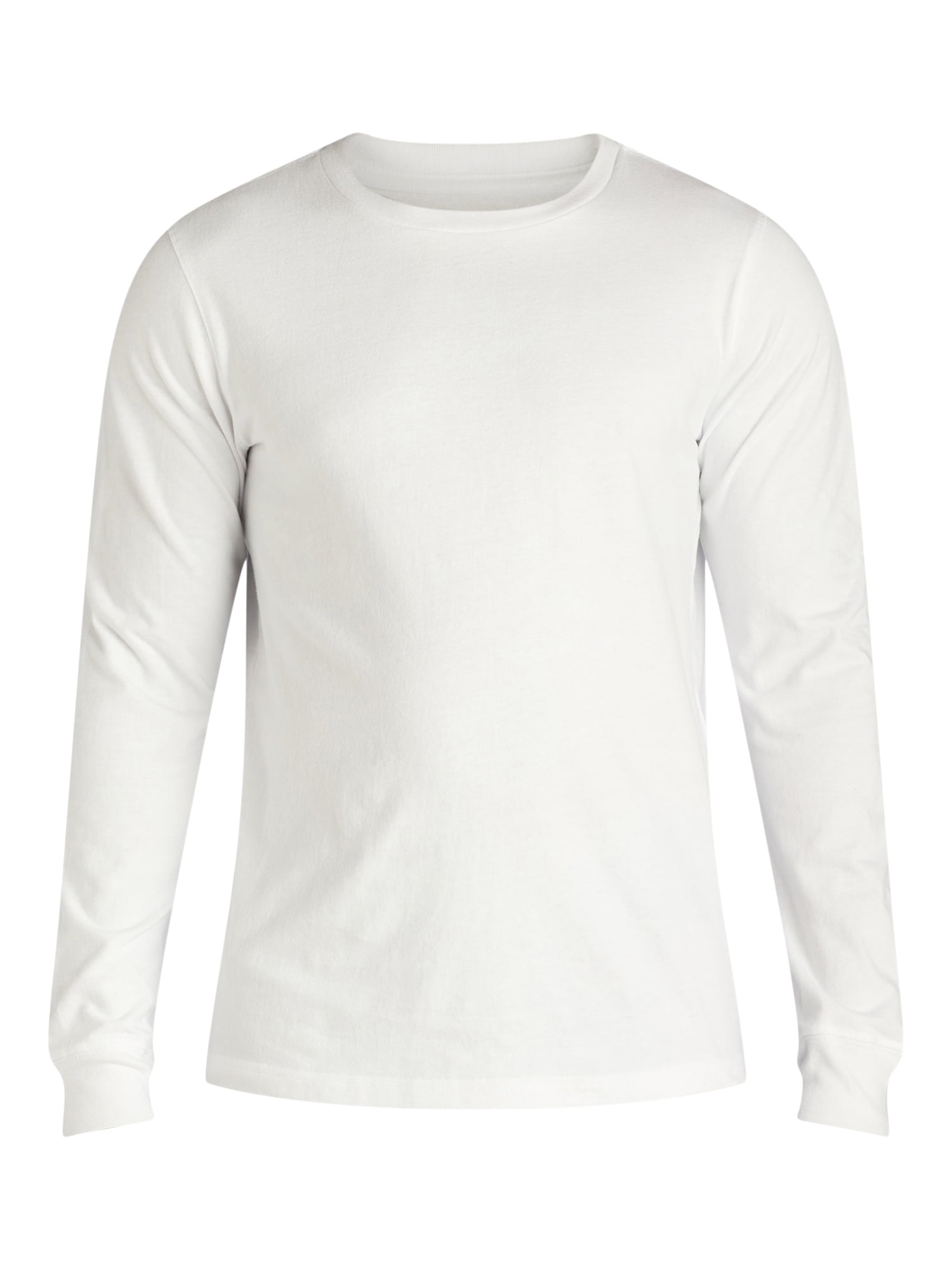(3 pack) George Men's & Big Men's Relaxed Fit Cotton Crewneck T-Shirt with Long Sleeves, Size XS-3XL