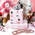 thumbnail image 3 of HOMERAL Reversible Nutcracker Wrapping Paper, Pink Christmas Wrapping Paper, Pastel Pearly-Lustre Nutcracker and Plaid Design Christmas Gift Wrap for Holiday, Party (Mini Roll, 17 Inch X 33 Feet), 3 of 7