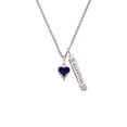 thumbnail image 2 of Delight Jewelry Silvertone Small Long Purple Heart Silvertone Guardian Angel Bar Charm Necklace, 23", 2 of 4