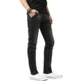 thumbnail image 4 of Ma Croix Mens Biker Jeans Distressed Ripped Zipper Straight Slim Fit Stretch Denim Pants, 4 of 6