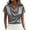 Dark Gray, variant on Staron Women Satin Cowl Neck Blouse Short Sleeve Collared Elegant Dressy Work Office Tops Slim Fit Business Blouse, Beige M