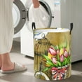 thumbnail image 5 of Rateoe Watercolor Canary Bird Pattern Round Laundry Hamper Basket, Tall Hamper Basket for Blanket Storage, Nursery Clothes Hamper for Laundry in Bedroom and College Dorm-Medium, 5 of 6