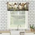 thumbnail image 3 of Cow Printed Window Curtains Valances for Kitchen Western Farm Animal Cattles Rustic Wooden Barn Rod Pocket Valances for Bedroom Living Room Dining Room 54 by 18 in, 1 Panel, 3 of 6