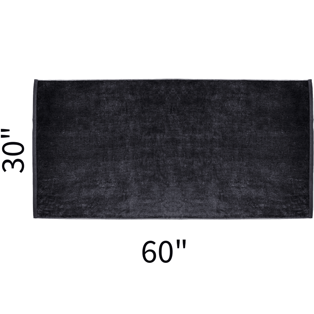 ELEGANI Oversized Large Terry Velour Beach Towel - Black - 35” x 60” - 100% Ring Spun Cotton