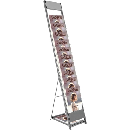 Brochure Display Stand Floor Standing Metal Literature Magazine Display Rack Holder Newspaper Display Stand Floor with 10 Pockets Ddisplay Racks for Craft Catalog Shows