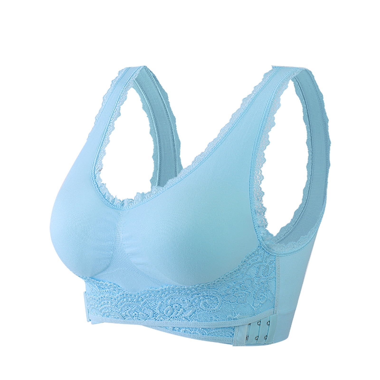 Lined Bralette Extra-Coverage Bra Women Bras Sexy V-Neck Solid Color Chest  Pad Lace Sling Breathable Women Bras-Blue_70B at  Women's Clothing  store