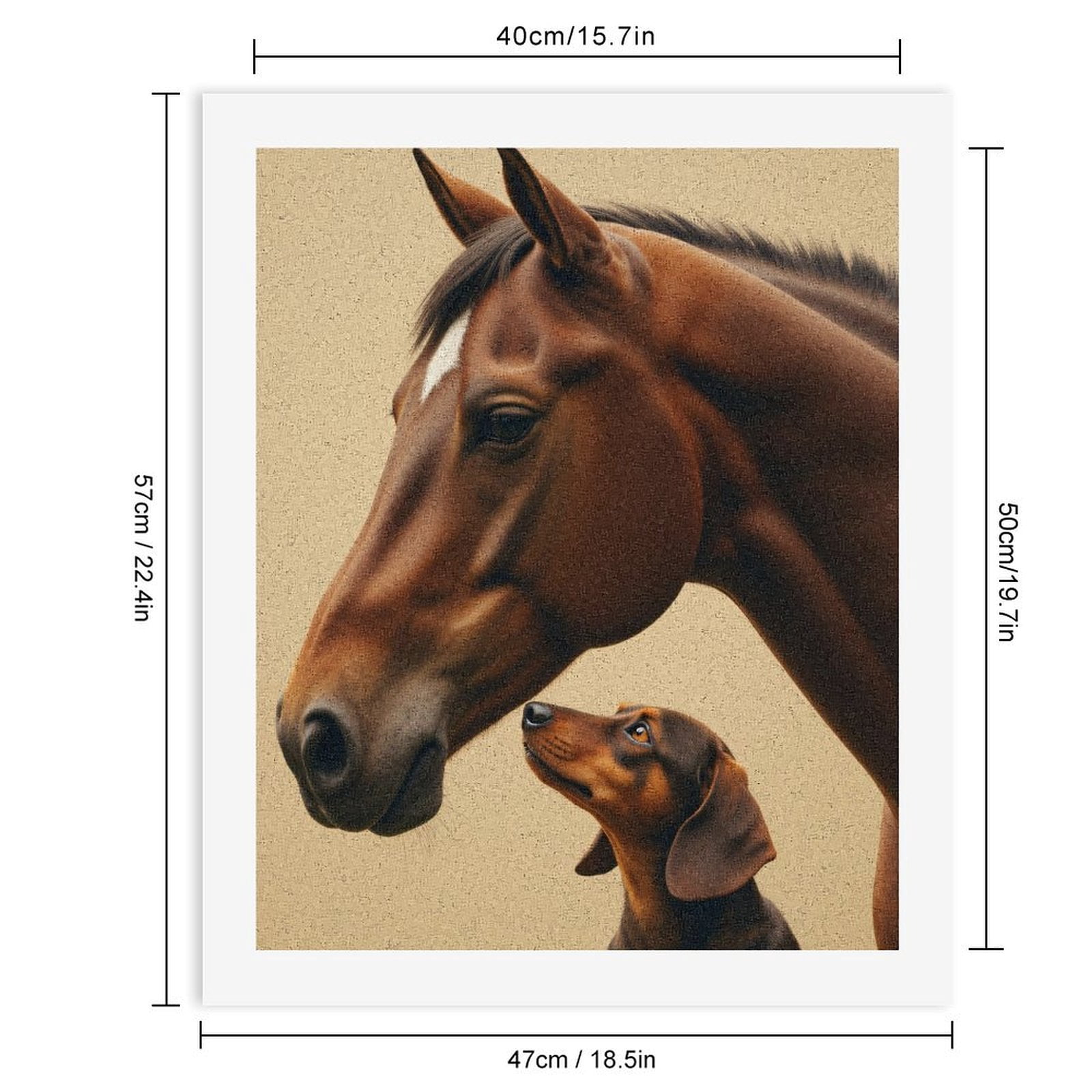 Paint By Numbers Kit for Adults Beginner - Horse Dog Companionship Art DIY Canvas Painting Kits for Adults, Frameless Paint By Number for Adults for Home Wall Decor 16x20 Inch