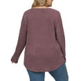 thumbnail image 4 of NISVIYA Womens Plus Size Tops Comfy Long Sleeve Elegant Loose Fit Crewneck Trendy Color Block Pullover Shirts, 4 of 6